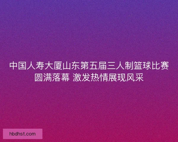 中国人寿大厦山东第五届三人制篮球比赛圆满落幕 激发热情展现风采